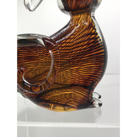 VTG Amber Filigrana Glass Dog Figurine paperweight - Picture 7 of 8